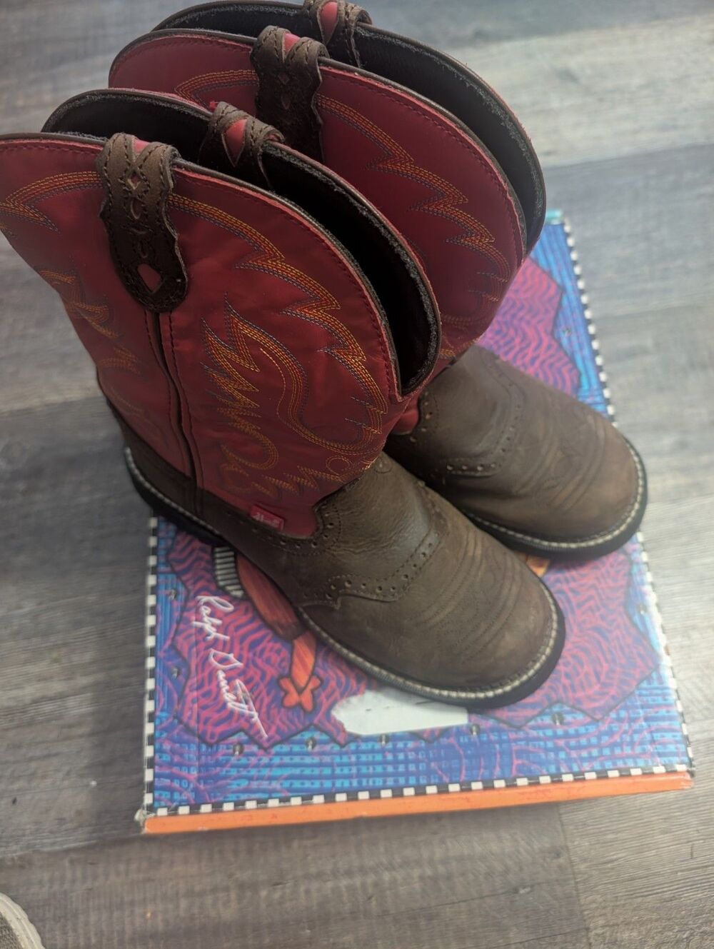 Women's Justin Gypsy 10.5B Round Toe L9921 Western Cowboy Boots Bay Apache 8"